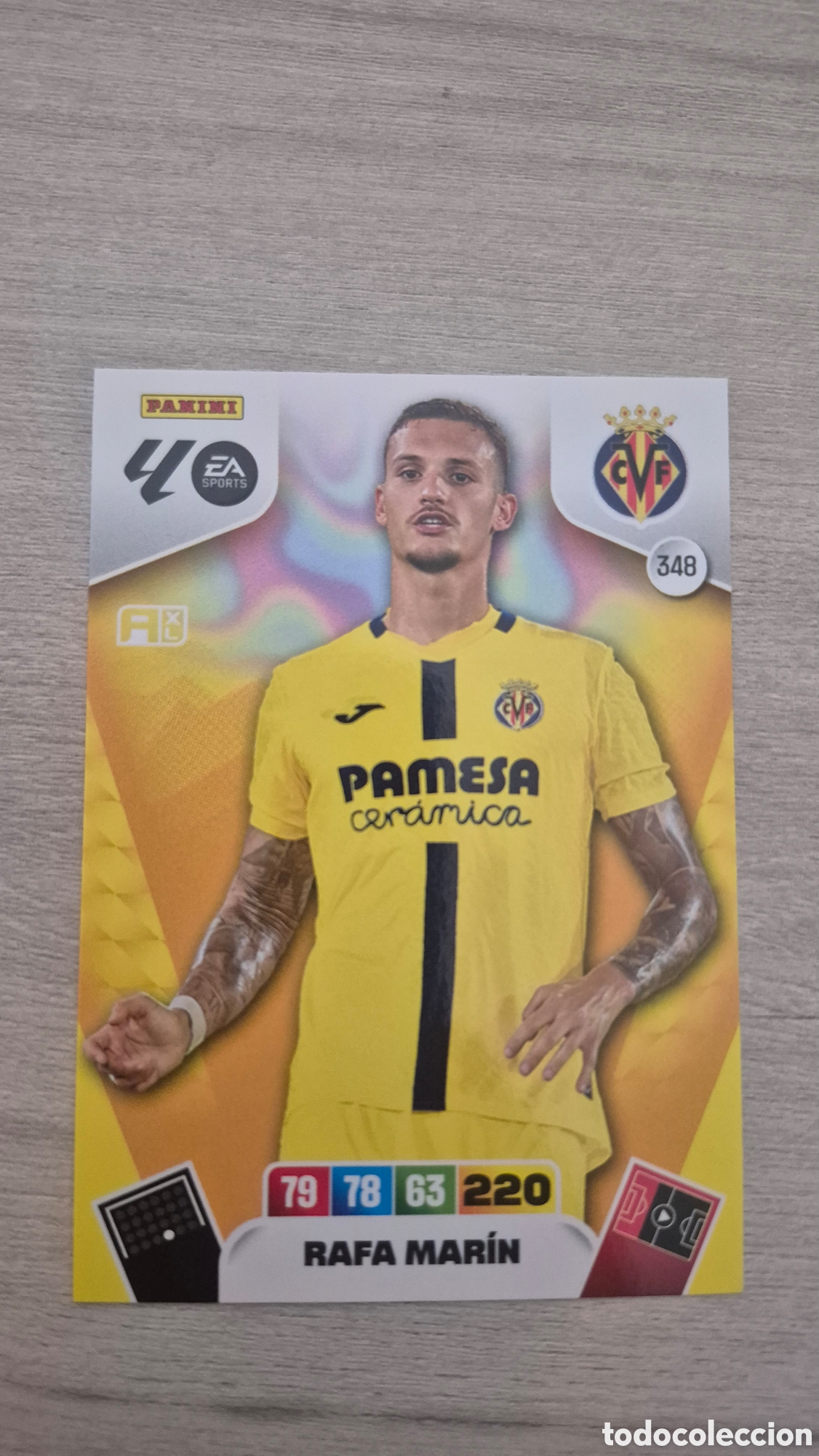 Cromos de F&uacute;tbol: N&deg;348 Villarreal Rafa Mar&iacute;n Adrenalyn 25/26