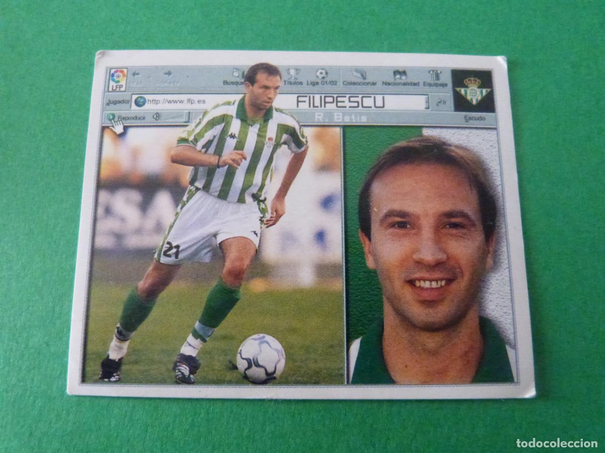 Football Stickers: CROMO FUTBOL FILIPESCU REAL BETIS BALOMPIE SIN PEGAR LIGA ESTE 2001-2002/01-02