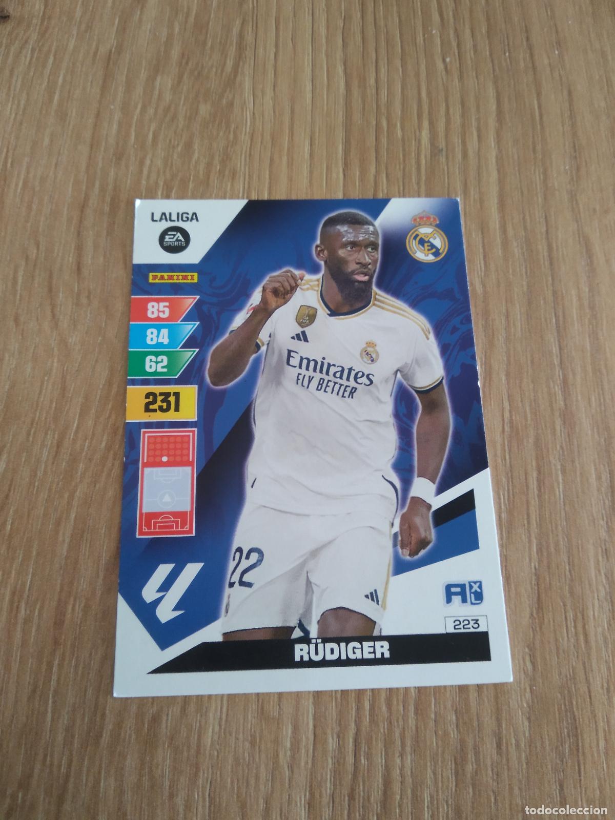 Football Stickers: 223 RUDIGER REAL MADRID CROMO FUTBOL PANINI LIGA 23-24 ADRENALYN 2023-2024