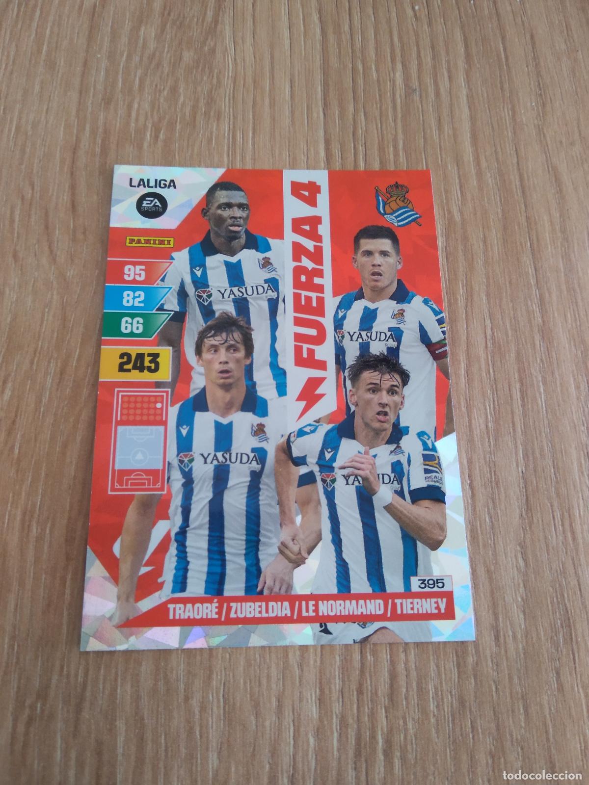 Cromos de F&uacute;tbol: 395 TRAORE ZUBELDIA LE NORMAND TIERNEY SOCIEDAD CROMO FUTBOL PANINI LIGA 23-24 ADRENALYN 2023-2024