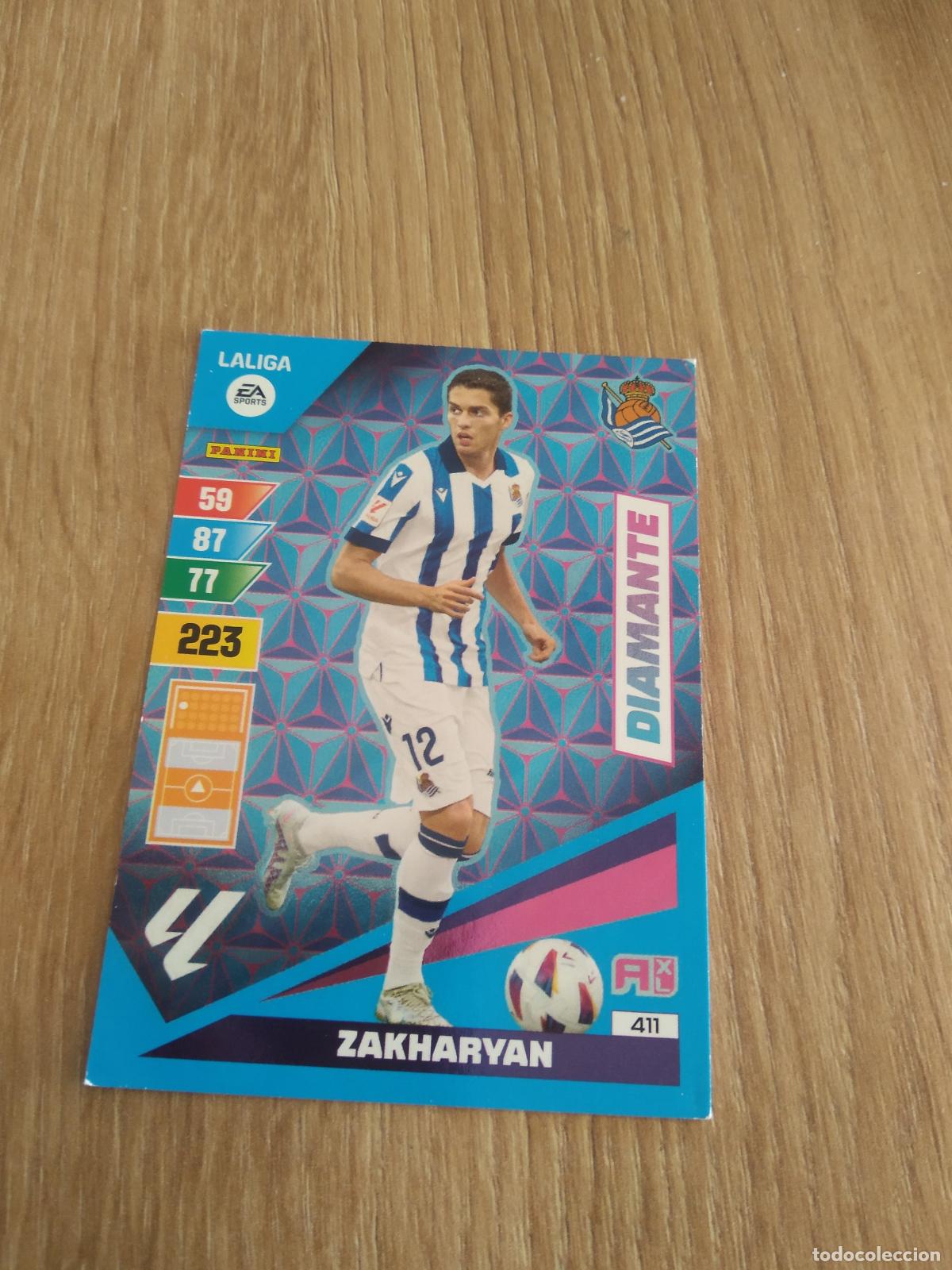 Cromos de F&uacute;tbol: 411 ZAKHARYAN REAL SOCIEDAD DIAMANTE CROMO FUTBOL PANINI LIGA 23-24 ADRENALYN 2023-2024
