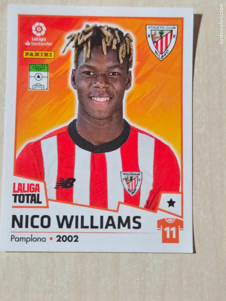 Football Stickers: CROMO N&ordm; 41 NICO WILLIAMS - ATHLETIC DE BILBAO - LA LIGA TOTAL 2022-2023 PANINI 22-23 - SIN PEGAR