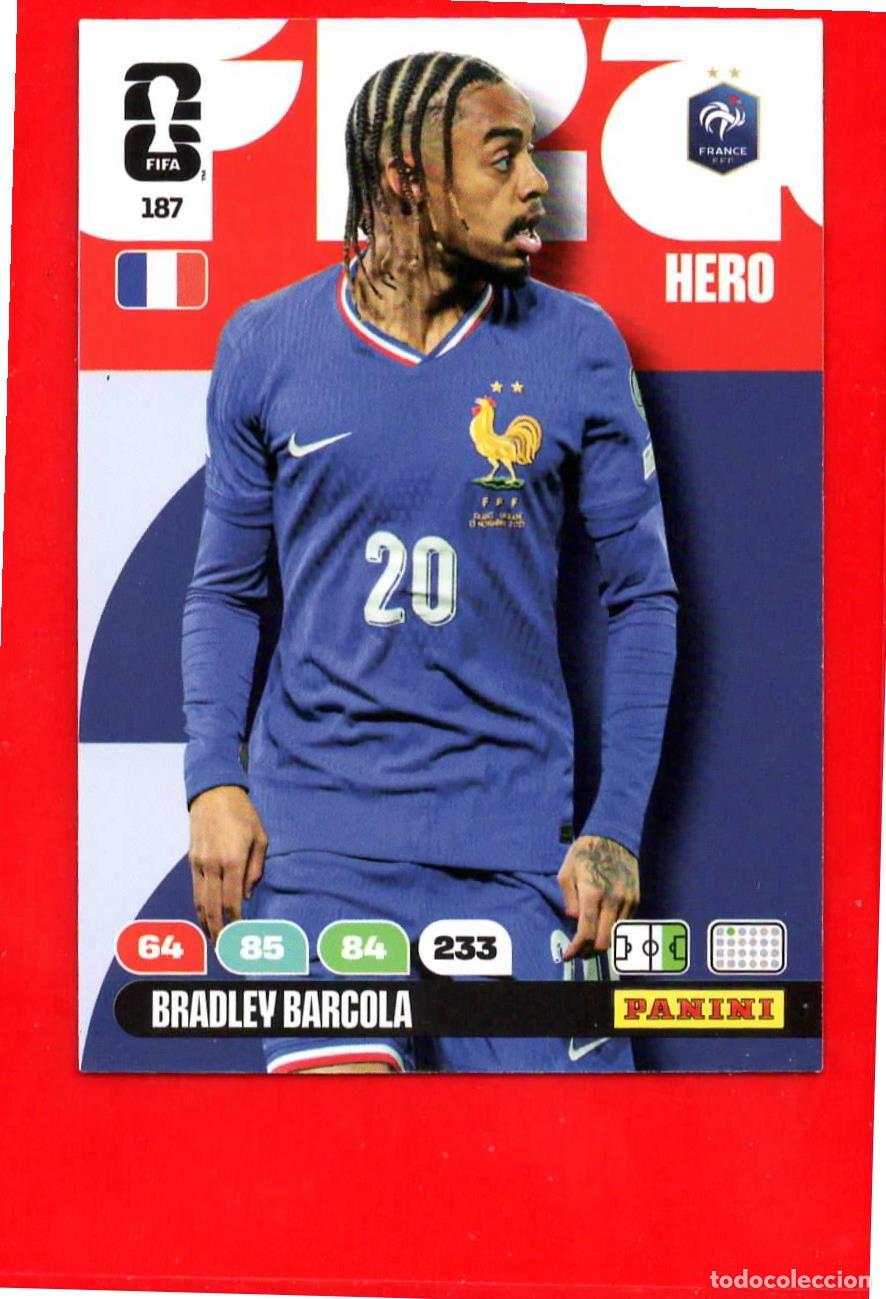 Fu&szlig;ball-Sticker: 187 Bradley Barcola - Francia - World Cup Mundial 2026