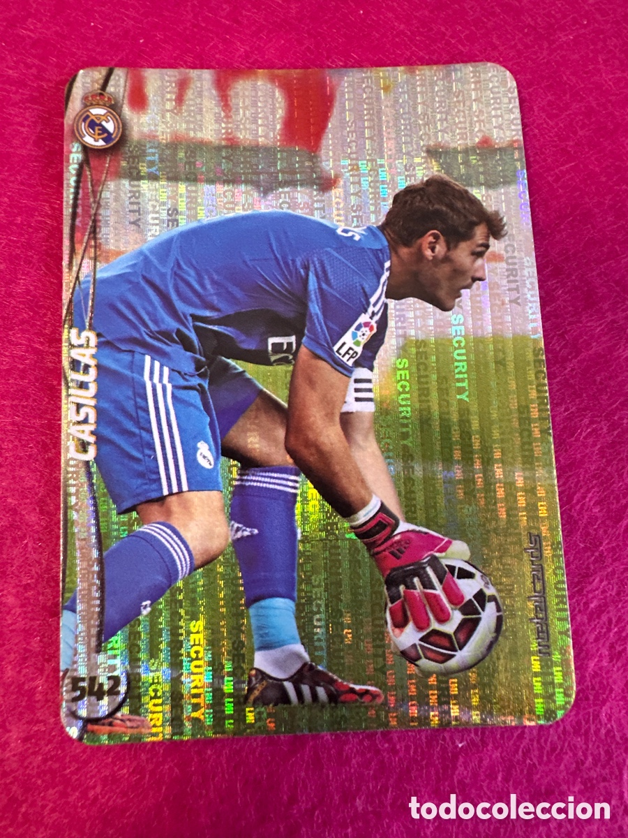 Cromos de F&uacute;tbol: 542 CASILLAS(R.MADRID) TOP VERSI&Oacute;N SECURITY MUNDICROMO 2015 14 15 METALCARD