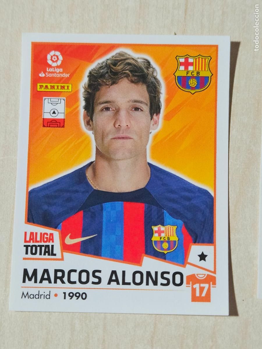 Football Stickers: CROMO N&ordm; 77 MARCOS ALONSO - BARCELONA - LA LIGA TOTAL 2022-2023 PANINI 22-23 - SIN PEGAR
