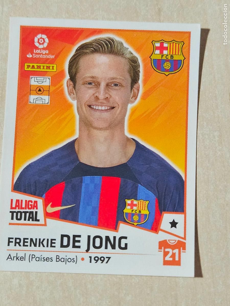 Football Stickers: CROMO N&ordm; 80 DE JONG - BARCELONA - LA LIGA TOTAL 2022-2023 PANINI 22-23 - SIN PEGAR