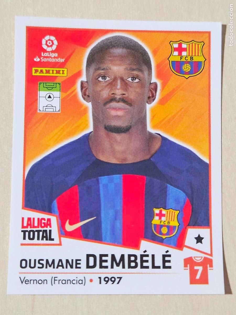Football Stickers: CROMO N&ordm; 85 DEMBELE - BARCELONA - LA LIGA TOTAL 2022-2023 PANINI 22-23 - SIN PEGAR