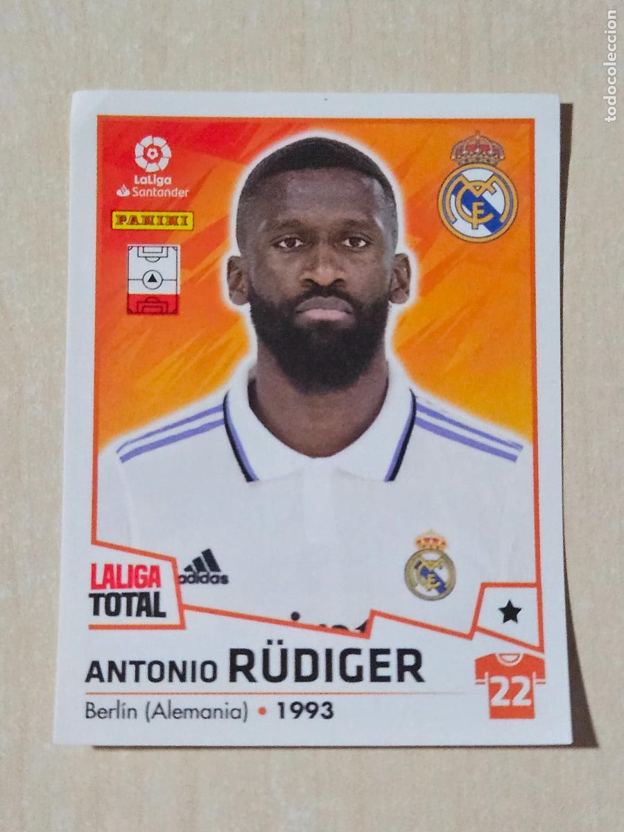 Cromos de F&uacute;tbol: CROMO N&ordm; 250 RUDIGER - REAL MADRID - LA LIGA TOTAL 2022-2023 PANINI 22-23 - SIN PEGAR