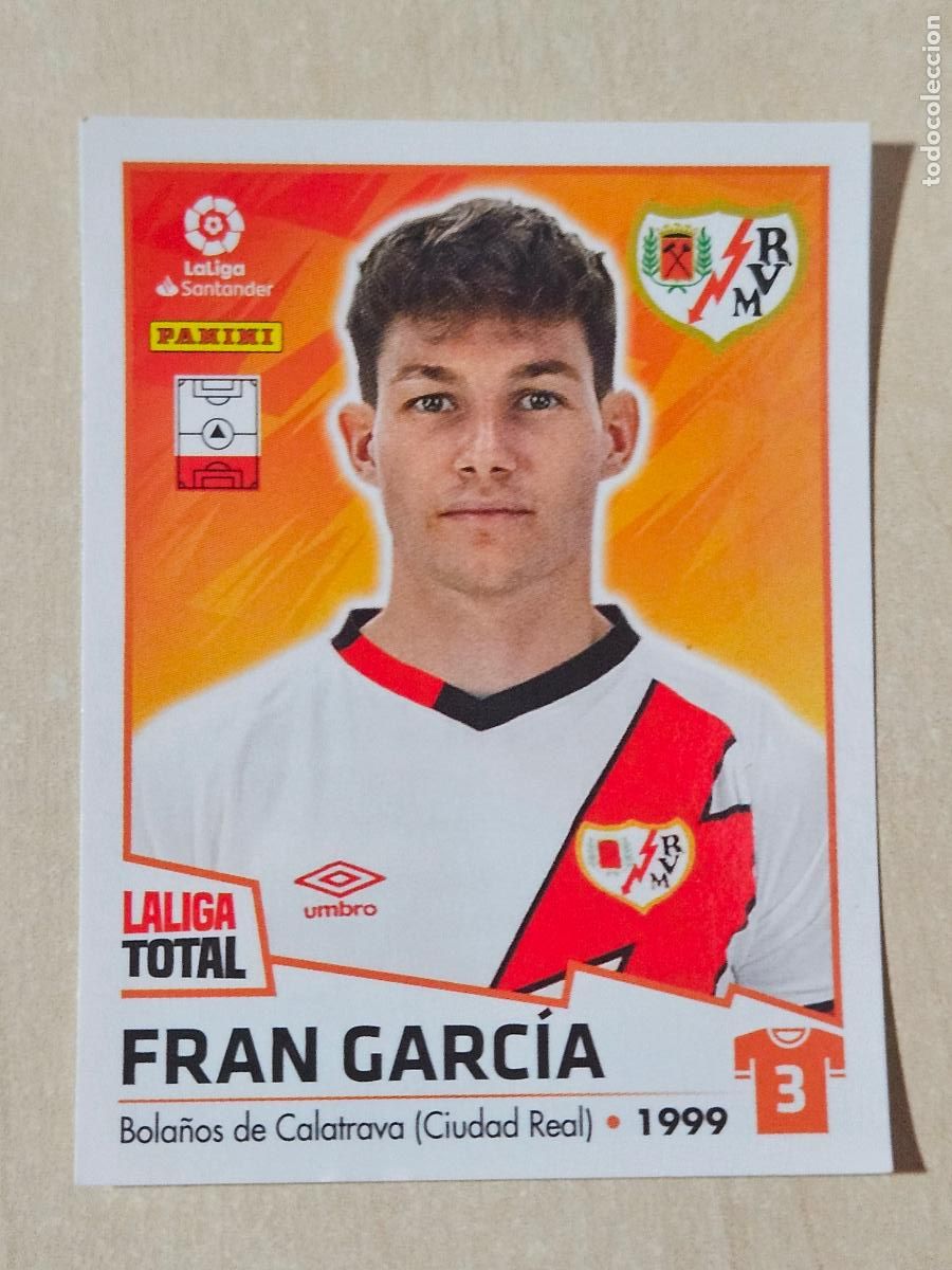 Cromos de F&uacute;tbol: CROMO N&ordm; 316 FRAN GARCIA - RAYO VALLECANO - LA LIGA TOTAL 2022-2023 PANINI 22-23 - SIN PEGAR