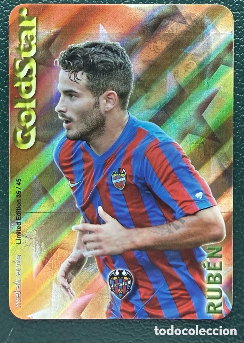 Cartes &agrave; collectionner de Football: 35/45 RUBEN LEVANTE UD METALCARDS LIMITED GOLDSTAR BRILLO RAYAS MUNDICROMO 2012 2013 12 13