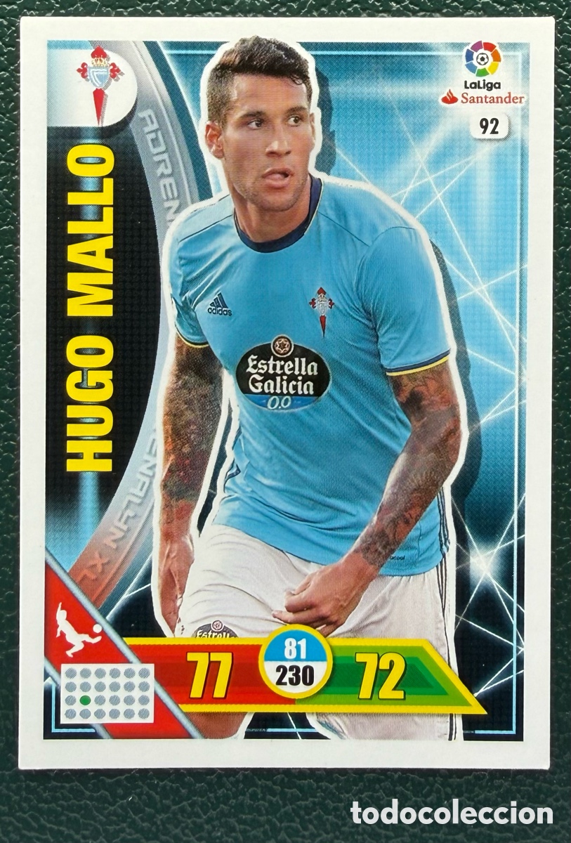 Fu&szlig;ball-Sticker: 92 HUGO MALLO CELTA DE VIGO FICHAS ALBUM ADRENALYN XL 2016 2017 16 17