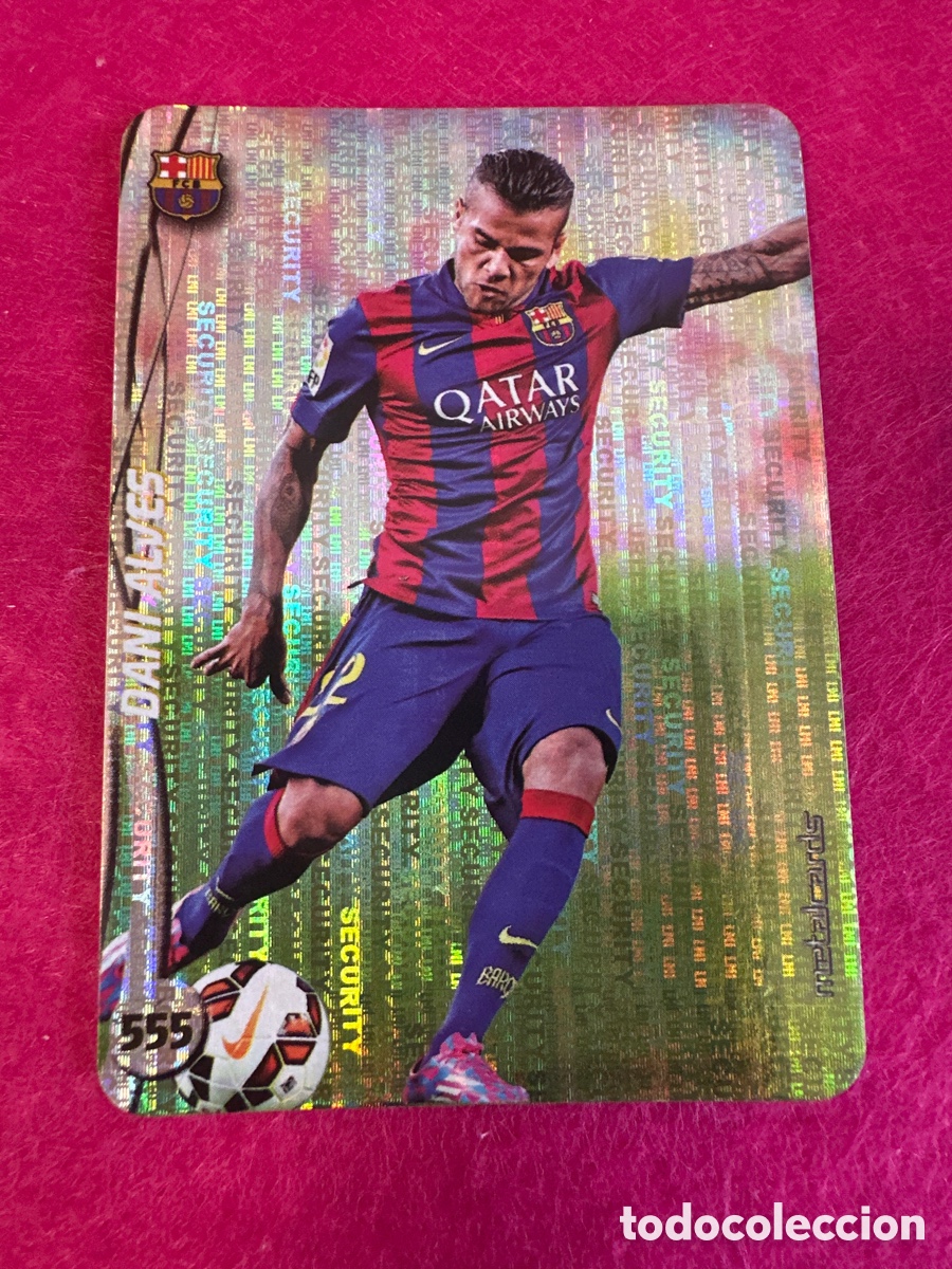 Cromos de Futebol: 555 DANI ALVES(F.C.BARCELONA) TOP VERSI&Oacute;N SECURITY MUNDICROMO 2015 14 15 METALCARD