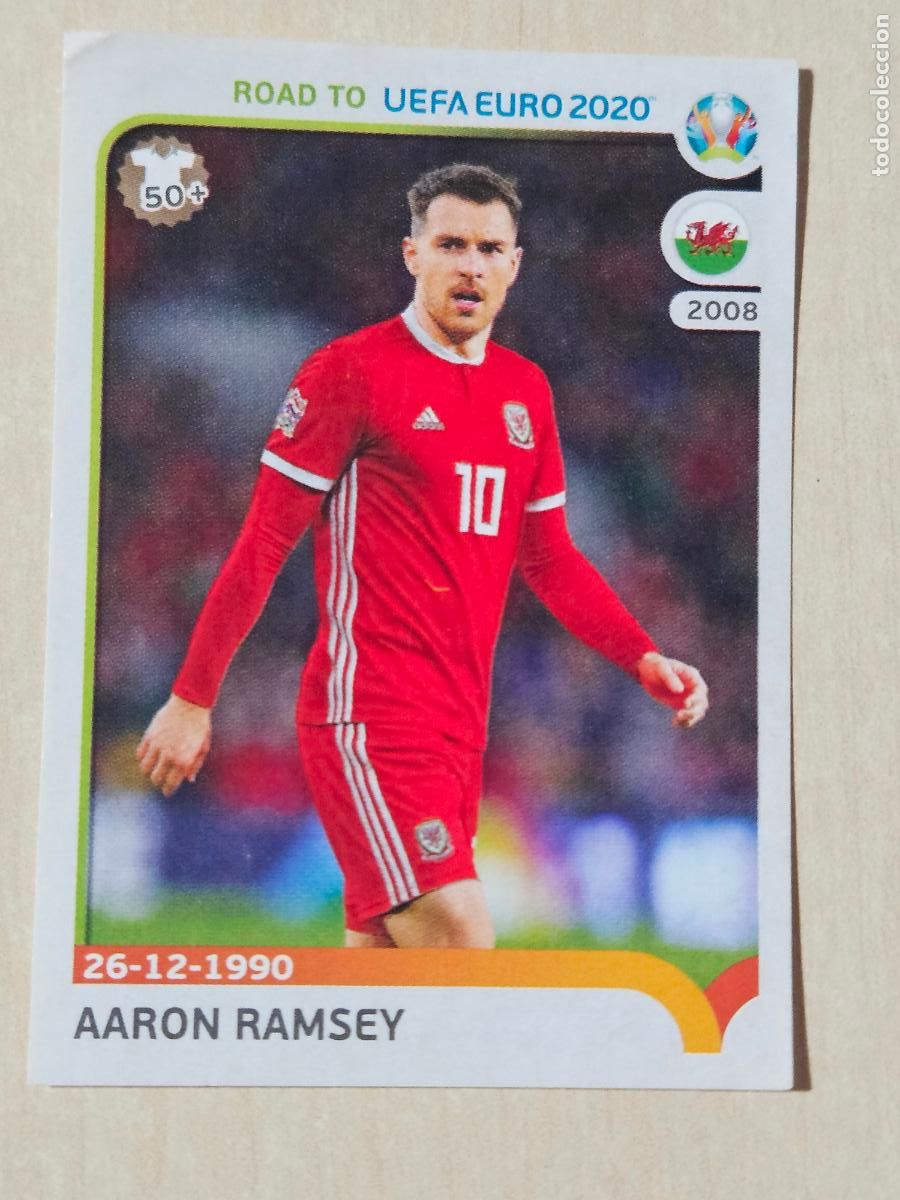 Fu&szlig;ball-Sticker: CROMO N&ordm; 444 AARON RAMSEY - ROAD TO UEFA EURO 2020 - PANINI - SIN PEGAR
