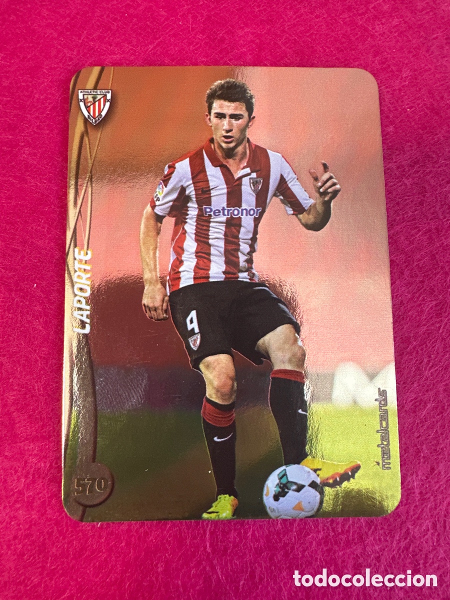 Cartes &agrave; collectionner de Football: 570 LAPORTE (ATHLETIC BILBAO) TOP VERSI&Oacute;N DORADO LISO MUNDICROMO 2015 14 15 METALCARD