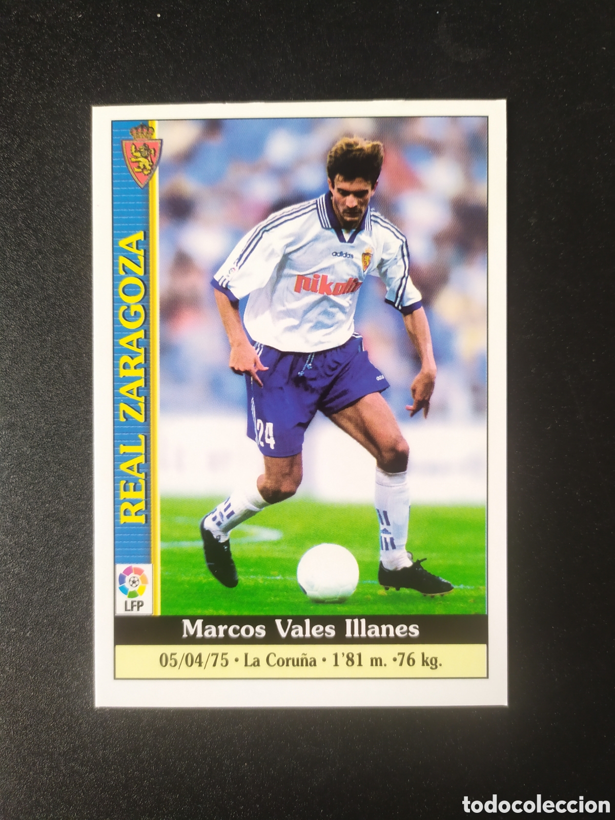 Cromos de F&uacute;tbol: Mundicromo fichas Liga 1999 2000 99 00 Marcos Vales n&deg; 159 Real Zaragoza
