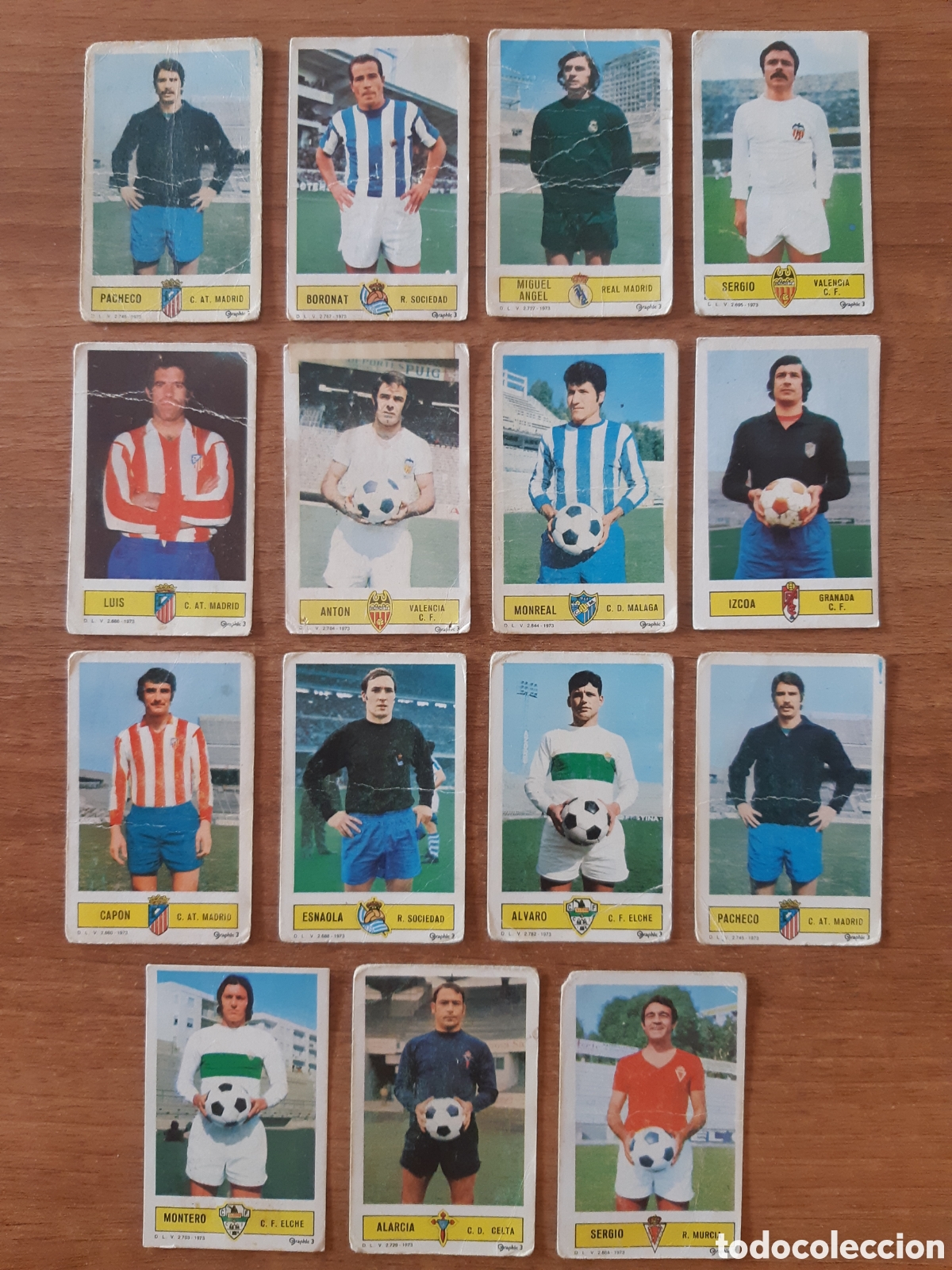Cromos de F&uacute;tbol: Lote 15 cromos diferentes Liga 73-74 Ed. ESTE.