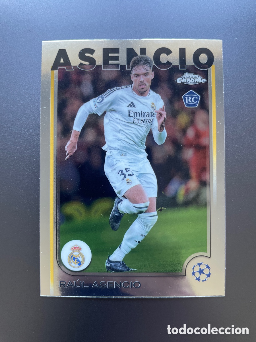 Cromos de F&uacute;tbol: Raul Asensio 186 Rookie Topps Chrome 2024-25 Real Madrid