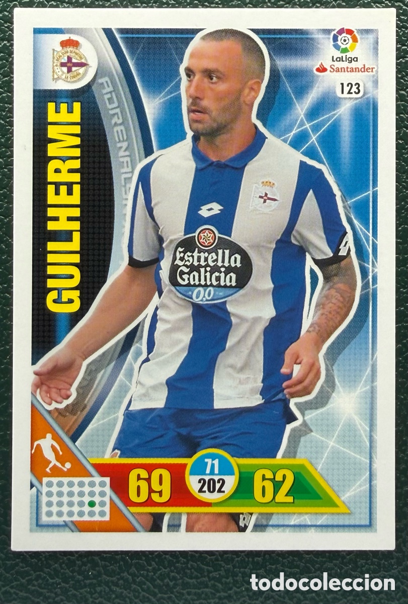 Fu&szlig;ball-Sticker: 123 GUILHERME DEPORTIVO DE LA CORU&Ntilde;A FICHAS ALBUM ADRENALYN XL 2016 2017 16 17