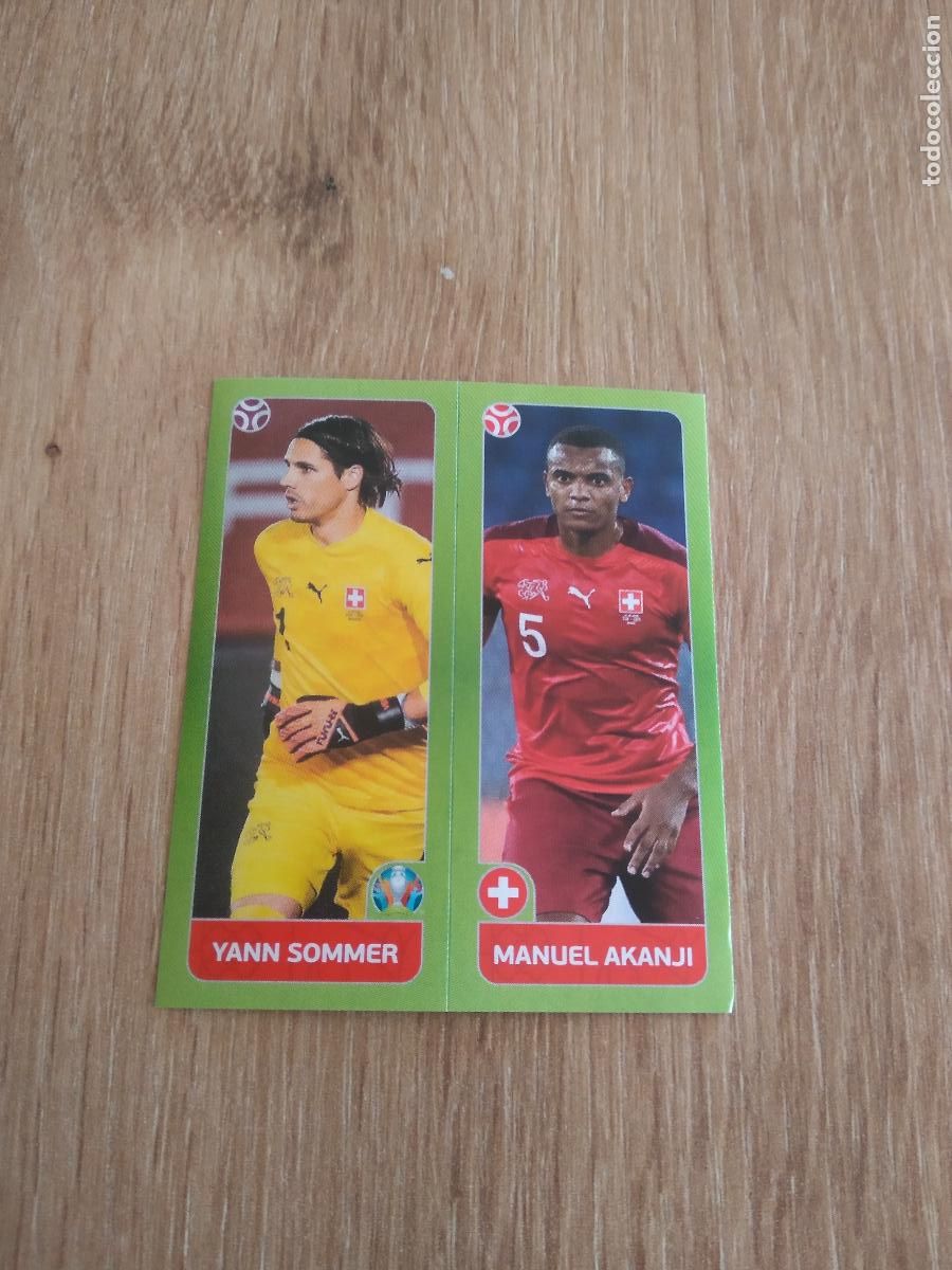 Cromos de F&uacute;tbol: 34 YANN SOMMER AKANJI SUIZA CROMO STICKER PANINI EURO 2020 EUROCOPA FUTBOL VERSI&Oacute;N AZUL