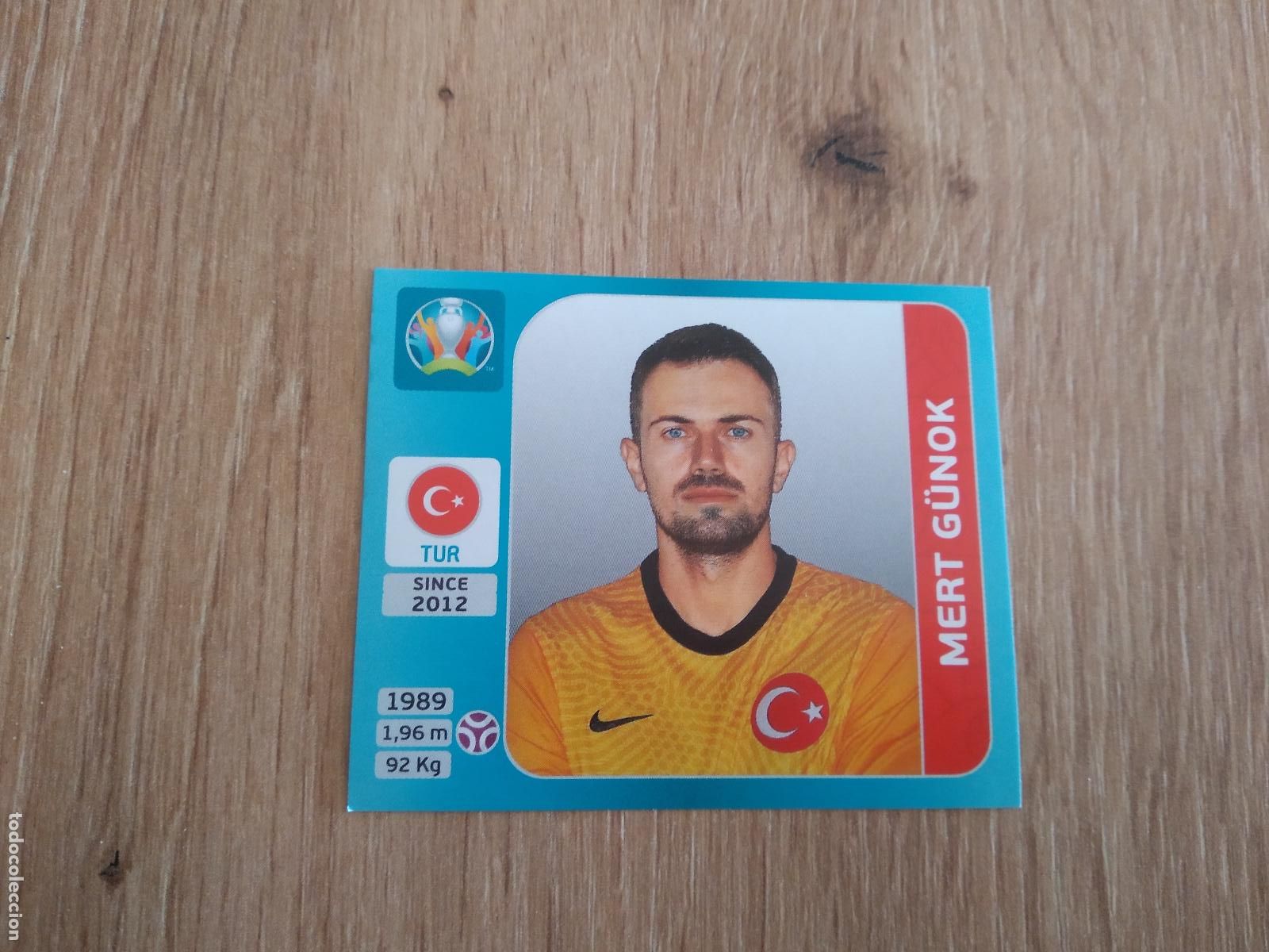 Cromos de F&uacute;tbol: 62 MERT GUNOK TURQUIA CROMO STICKER PANINI EURO 2020 EUROCOPA FUTBOL VERSI&Oacute;N AZUL