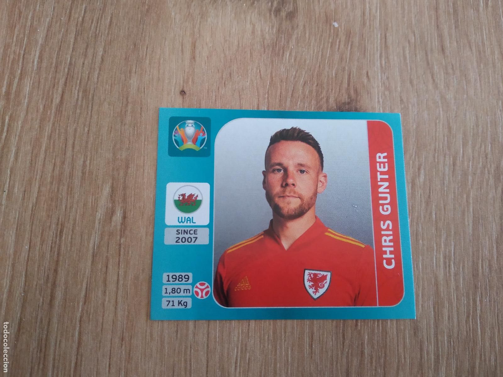 Cromos de F&uacute;tbol: 98 CHRIS GUNTER WALES GALES CROMO STICKER PANINI EURO 2020 EUROCOPA FUTBOL VERSI&Oacute;N AZUL
