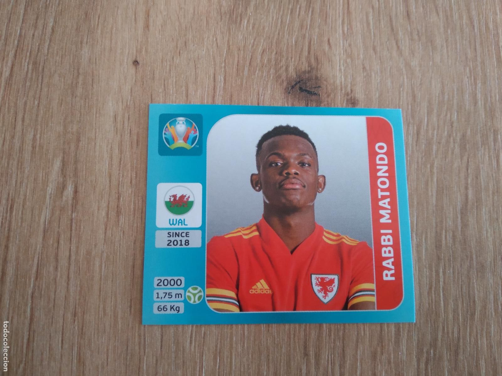Cromos de F&uacute;tbol: 113 RABBI MATONDO WALES GALES CROMO STICKER PANINI EURO 2020 EUROCOPA FUTBOL VERSI&Oacute;N AZUL