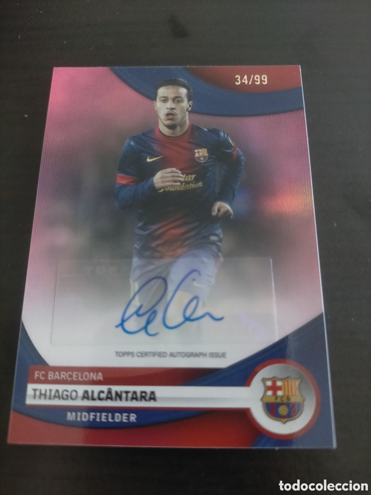 Cromos de F&uacute;tbol: Thiago Alcantara 34/99 auto FC Barcelona topps fan set 2023 2024 23 24