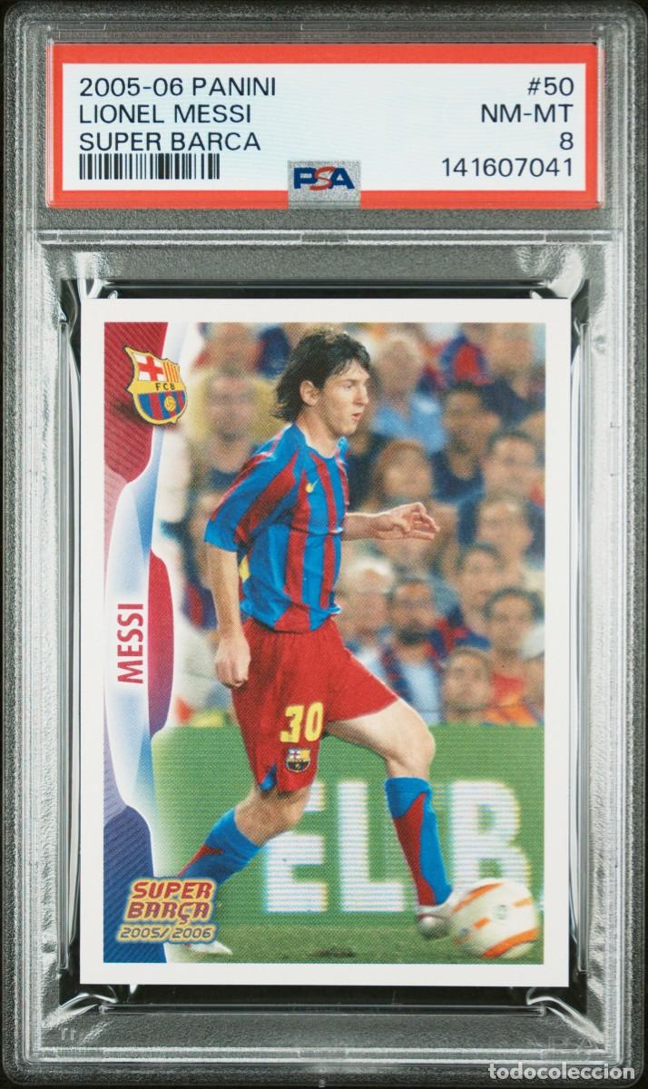 Figurine di Calcio: Messi #50 FC Barcelona Panini Super Bar&ccedil;a 2005 2006 PSA 8