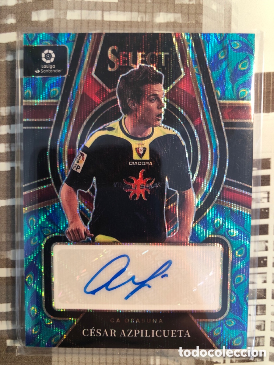 Cromos de Futebol: Cesar azoilicueta aut&oacute;grafo auto firma panini select la liga blue pulsar prizm 2022-2023
