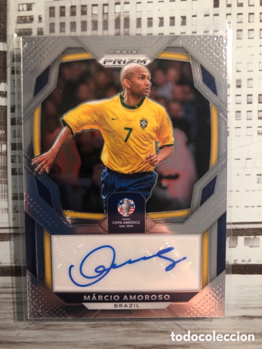 Cromos de F&uacute;tbol: Marcio amoroso aut&oacute;grafo firma panini select prizm Brasil 2024