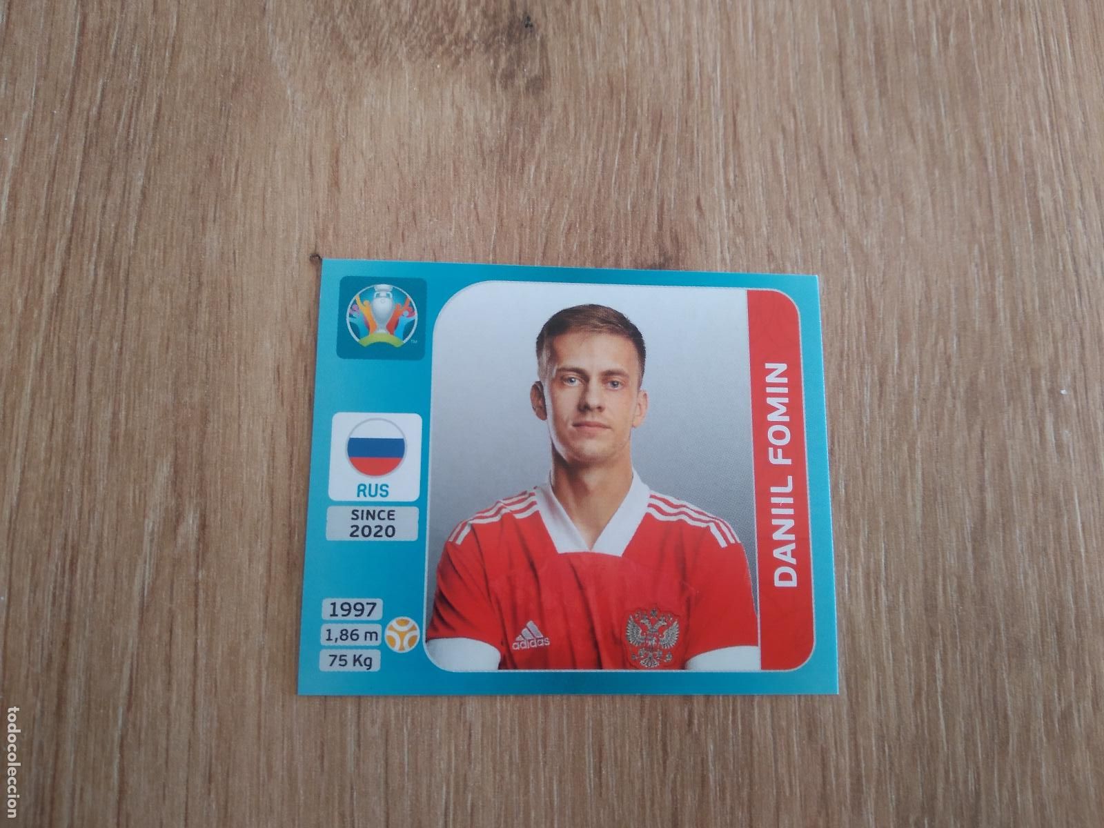 Cromos de F&uacute;tbol: 212 DANIIL FOMIN RUSIA CROMO PANINI EURO 2020 EUROCOPA FUTBOL TOURNAMENT VERSI&Oacute;N AZUL