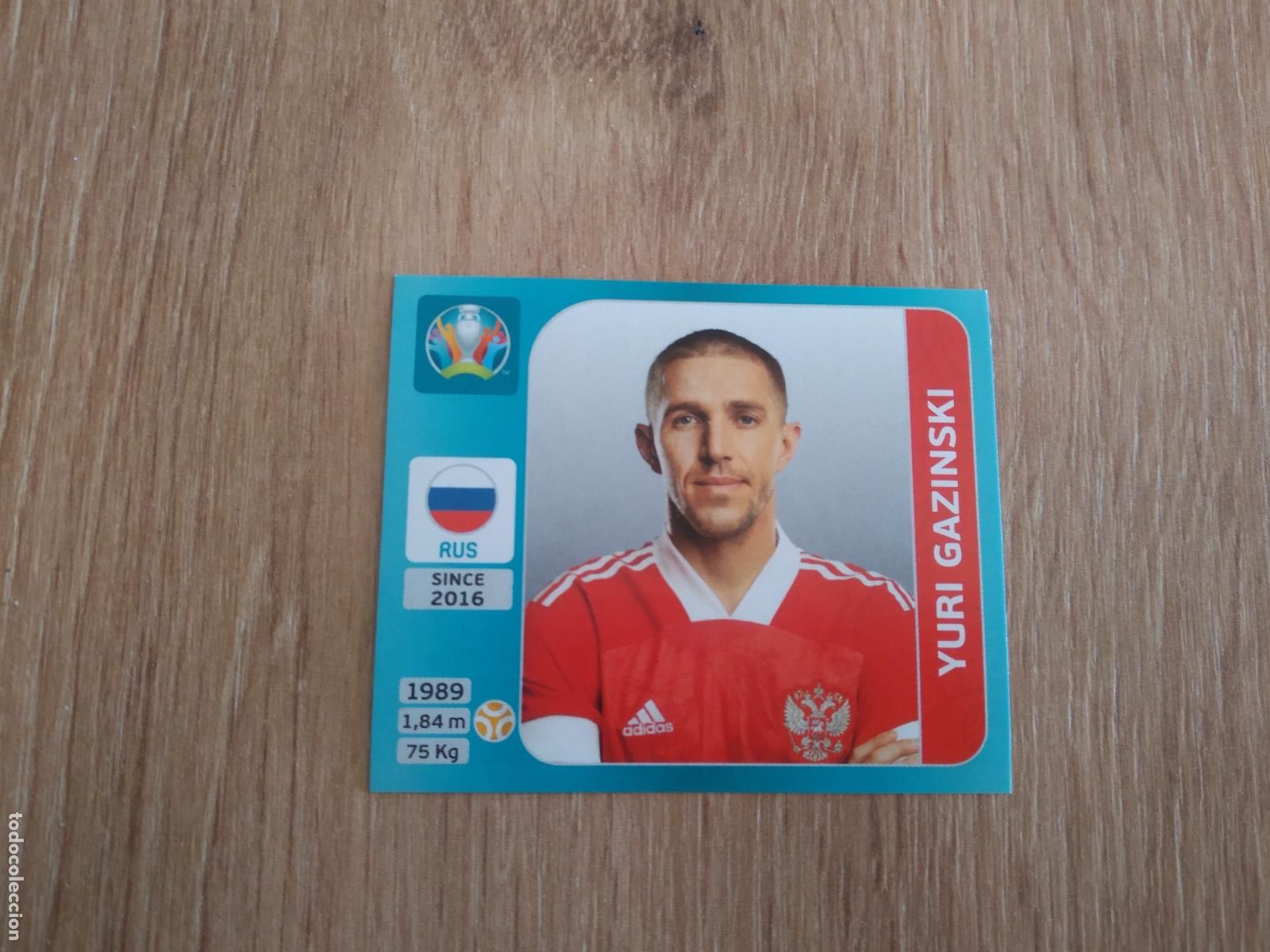 Cromos de F&uacute;tbol: 213 YURI GAZINSKI RUSIA CROMO PANINI EURO 2020 EUROCOPA FUTBOL TOURNAMENT VERSI&Oacute;N AZUL