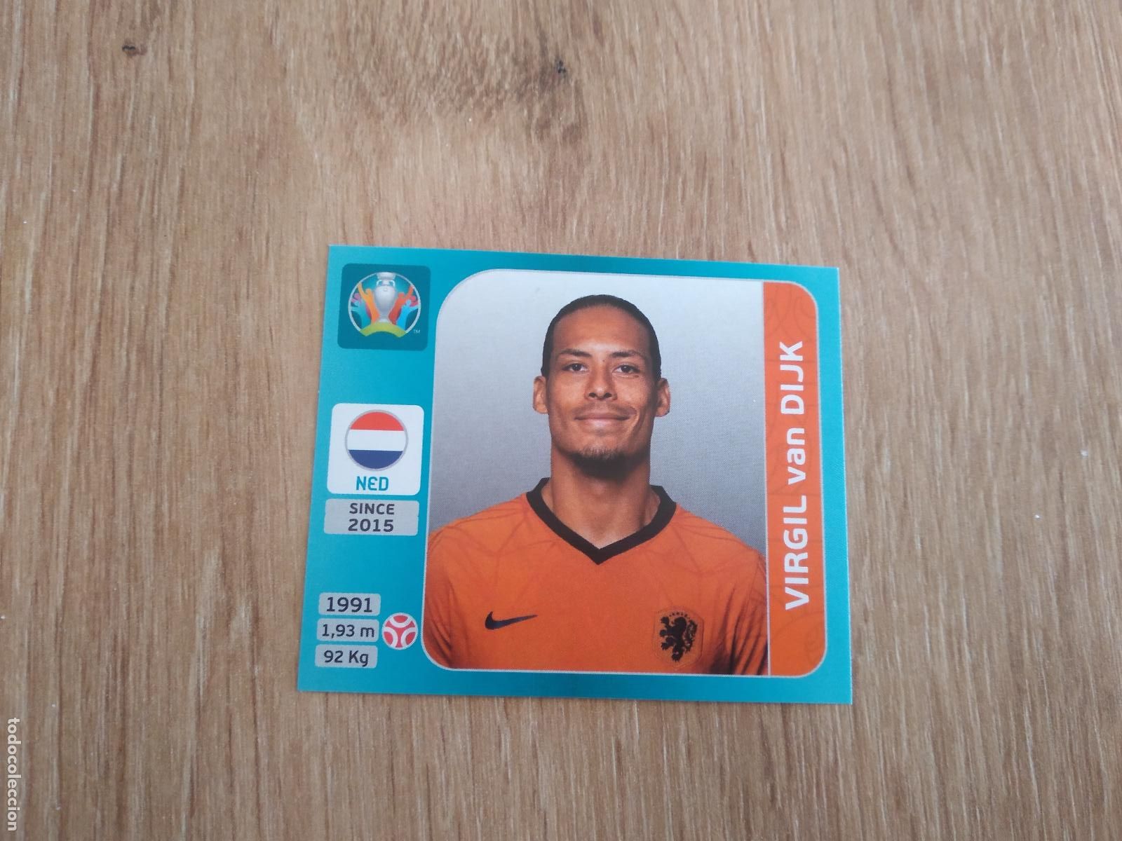 Cromos de F&uacute;tbol: 265 VAN DIJK PAISES BAJOS CROMO PANINI EURO 2020 EUROCOPA FUTBOL TOURNAMENT VERSI&Oacute;N AZUL