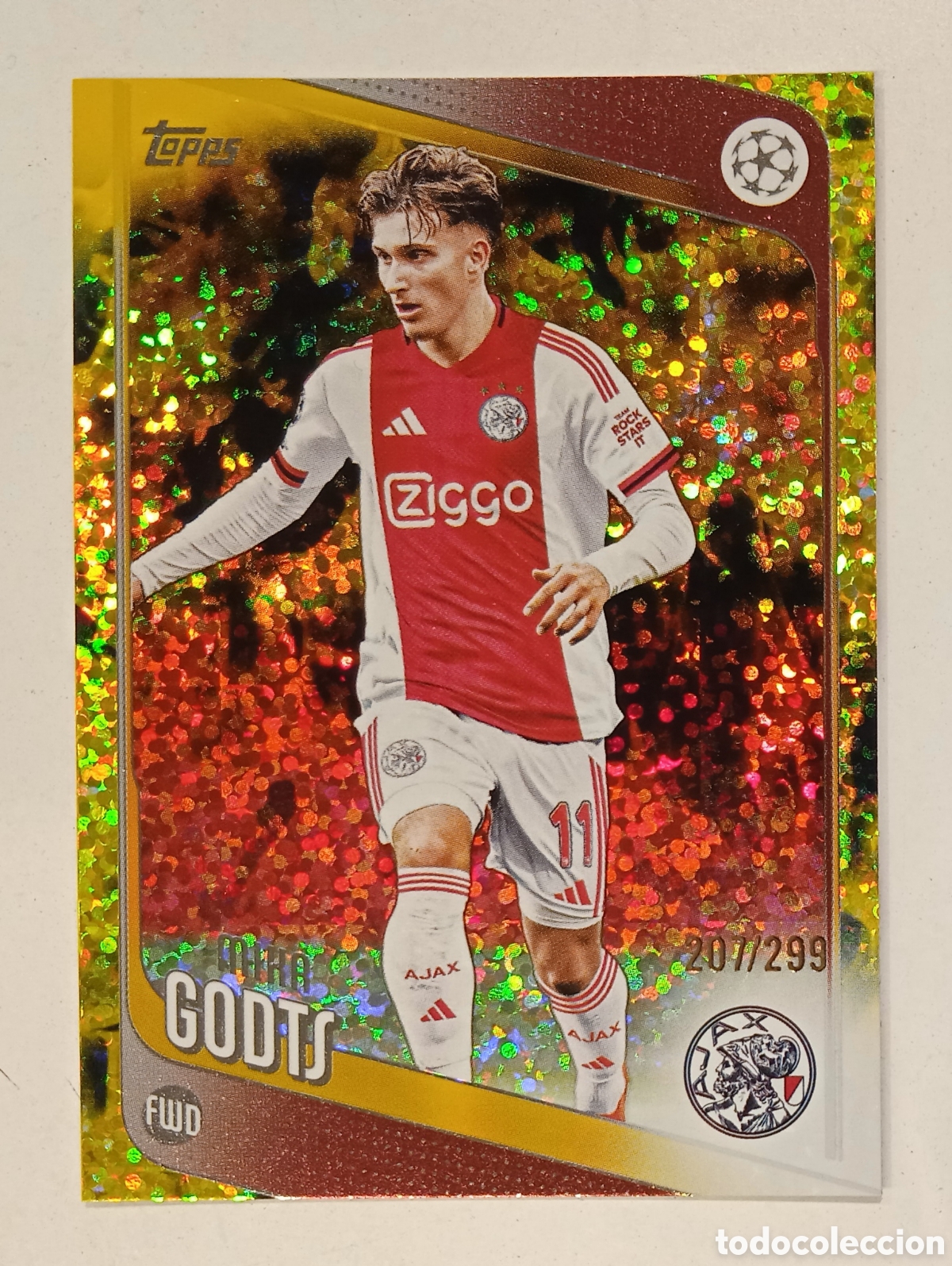 Cromos de F&uacute;tbol: Topps Flagship Champions League 2025 2026 25 26 Mika Godts Ajax #151 Gold Parallel /299