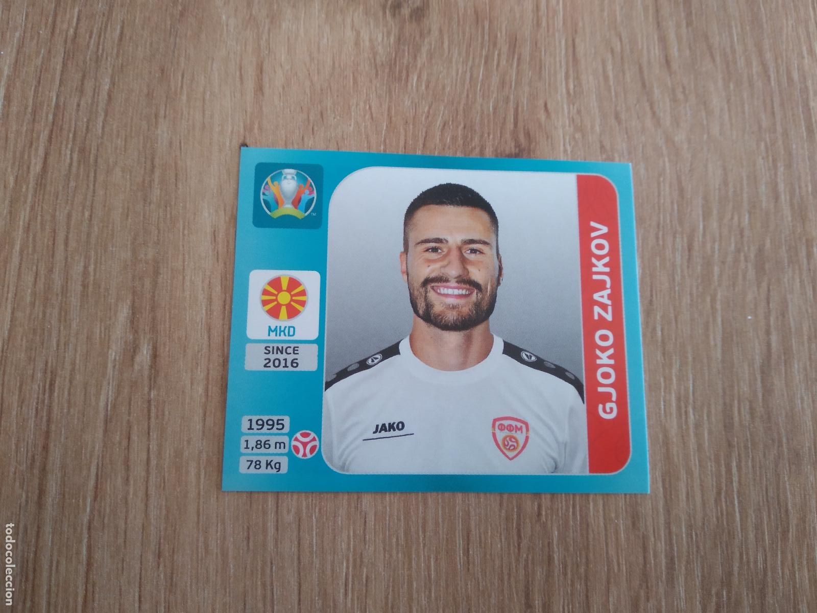 Cromos de F&uacute;tbol: 285 GJOKO ZAJKOV MACEDONIA CROMO PANINI EURO 2020 EUROCOPA FUTBOL TOURNAMENT VERSI&Oacute;N AZUL
