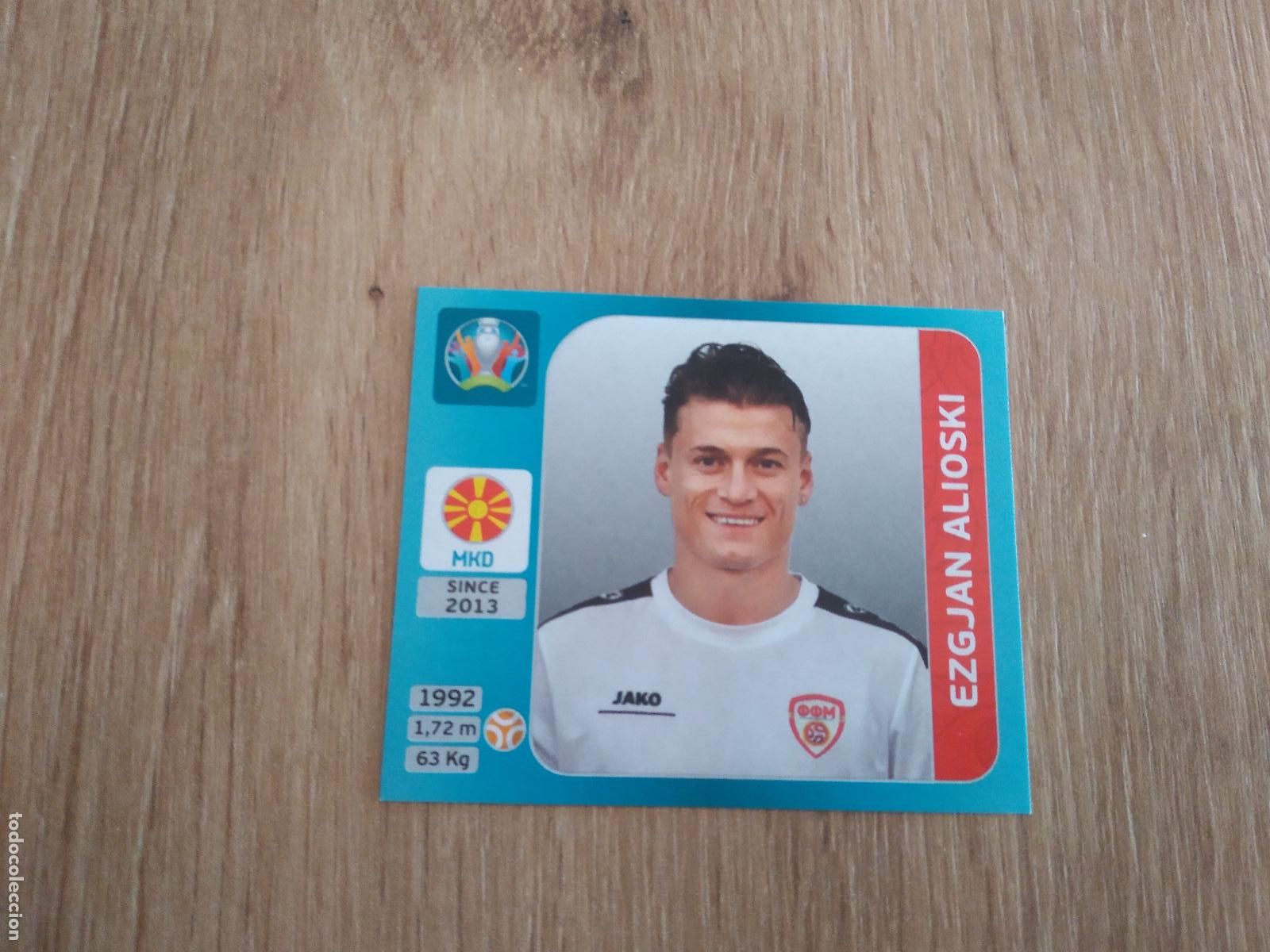 Cromos de F&uacute;tbol: 287 EZGJAN ALIOSKI MACEDONIA CROMO PANINI EURO 2020 EUROCOPA FUTBOL TOURNAMENT VERSI&Oacute;N AZUL