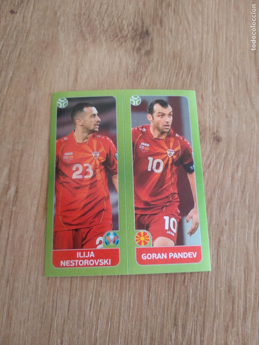 Cromos de F&uacute;tbol: 303 NESTOROVSKI PANDEV MACEDONIA CROMO PANINI EURO 2020 EUROCOPA FUTBOL TOURNAMENT VERSI&Oacute;N AZUL