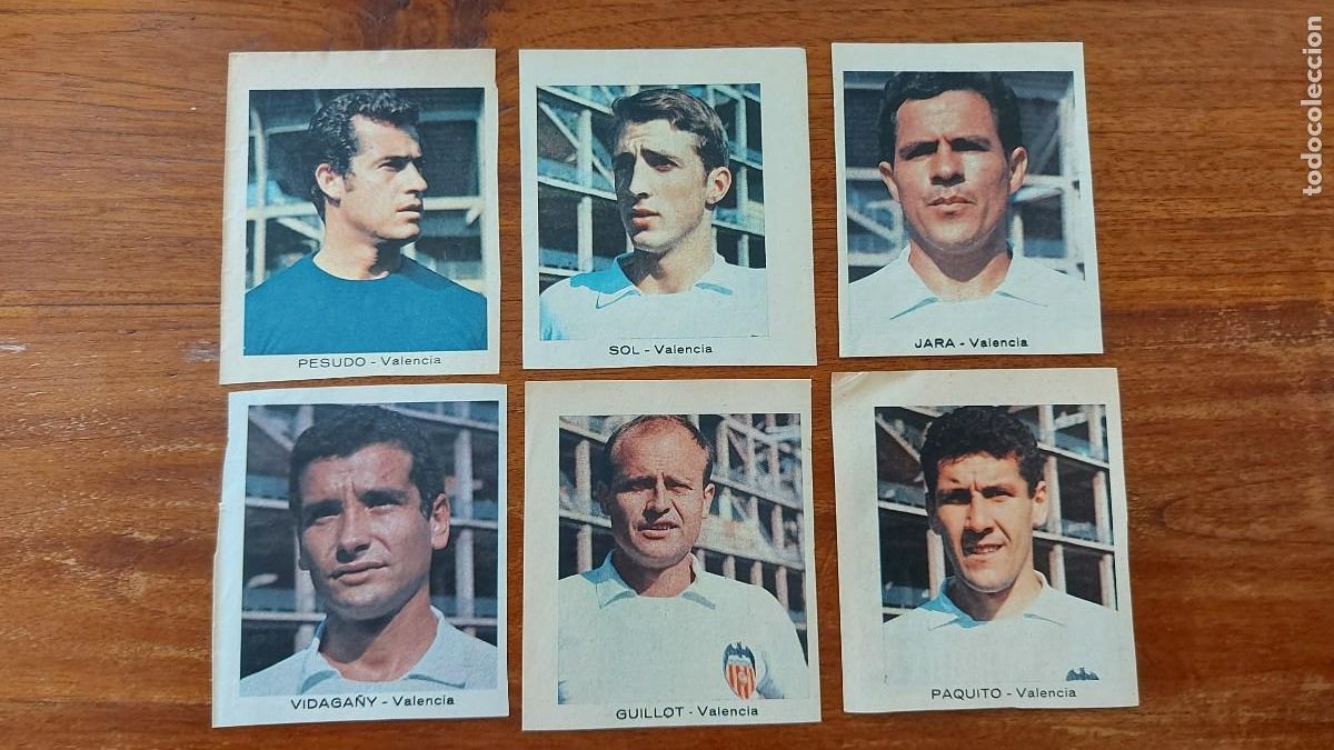 Cromos de f&uacute;tbol: Valencia C. F. - 9 cromos diferentes - Bruguera 1966/67 Ases de Primera Divisi&oacute;n ( Pulgarcito, DDT