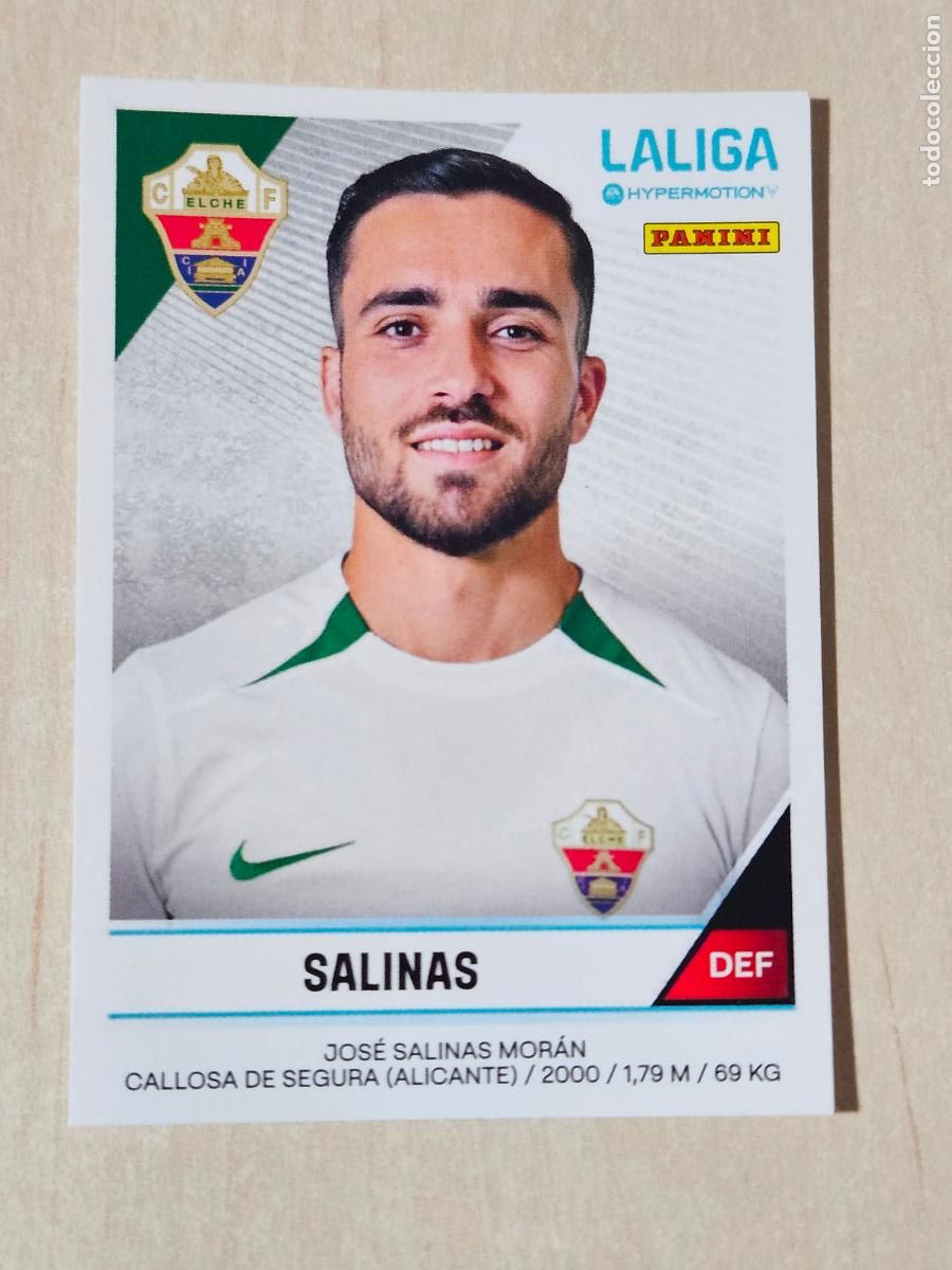 Cromos de F&uacute;tbol: N&ordm; 181 SALINAS - CROMO - LIGA HYPERMOTION 2024 2025 SEGUNDA DIVISION 24 25 ELCHE