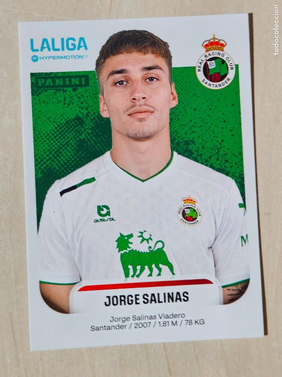 Cromos de F&uacute;tbol: N&ordm; 334A JORGE SALINAS - RACING SANTANDER - CROMO - LIGA HYPERMOTION 2025 2026 SEGUNDA DIVISION 25 26
