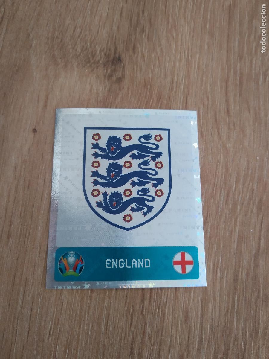 Cromos de Futebol: 385 ESCUDO INGLATERRA CROMO PANINI EURO 2020 EUROCOPA FUTBOL TOURNAMENT VERSI&Oacute;N AZUL