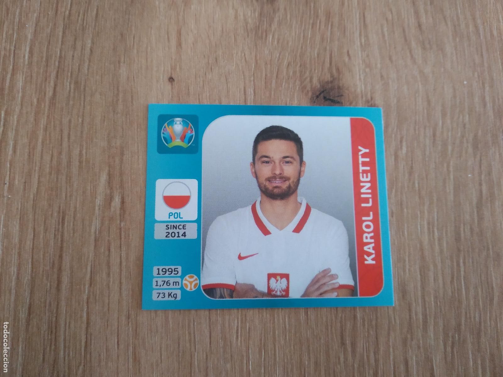 Cromos de F&uacute;tbol: 454 KAROL LINETTY CROMO PANINI EURO 2020 EUROCOPA FUTBOL TOURNAMENT VERSI&Oacute;N AZUL