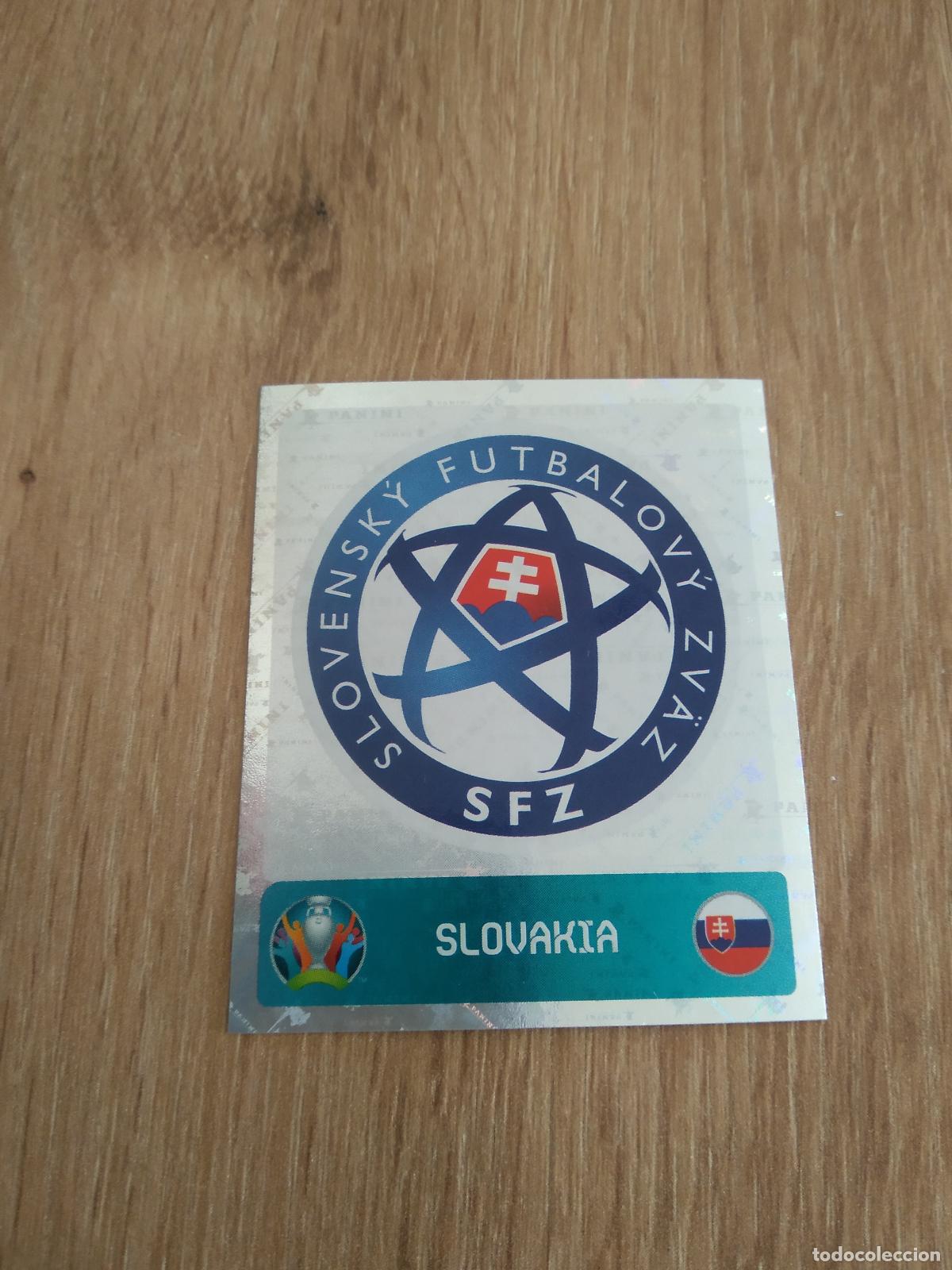 Cromos de F&uacute;tbol: 472 ESCUDO ESLOVAQUIA CROMO PANINI EURO 2020 EUROCOPA FUTBOL TOURNAMENT VERSI&Oacute;N AZUL