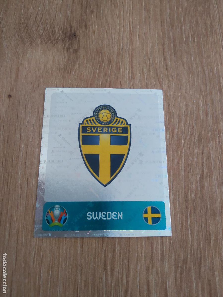 Cromos de F&uacute;tbol: 526 ESCUDO suecia CROMO PANINI EURO 2020 EUROCOPA FUTBOL TOURNAMENT VERSI&Oacute;N AZUL