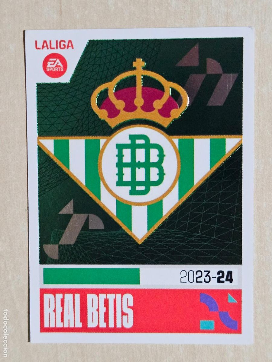 Cromos de F&uacute;tbol: 1 ESCUDO - CROMO - ESTE 2023 2024 - 23 24 - CROMO SIN PEGAR - REAL BETIS