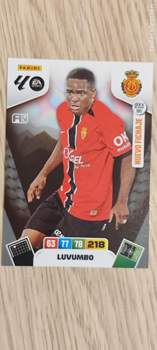 Cromos de F&uacute;tbol: ADRENALYN XL LA LIGA 25/26 CARD NUEVO FICHAJE LUVUMBO MALLORCA # 233BIS PANINI