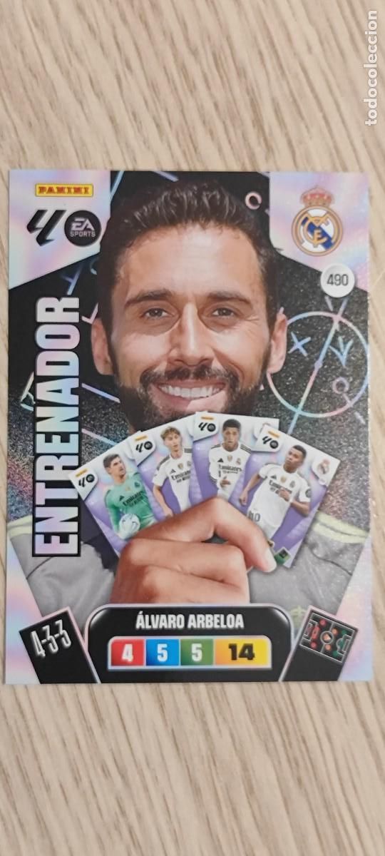 Cromos de F&uacute;tbol: ADRENALYN XL LA LIGA 25/26 CARD ENTRENADOR ARBELOA REAL MADRID # 490 PANINI
