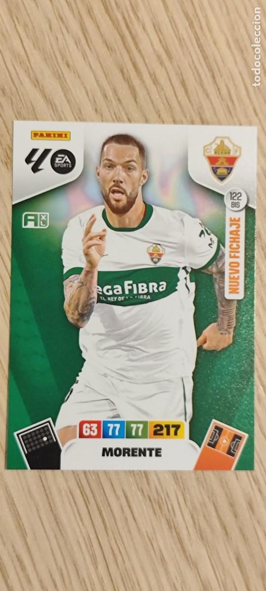 Cromos de F&uacute;tbol: ADRENALYN XL LA LIGA 25/26 CARD NUEVO FICHAJE MORENTE ELCHE # 122BIS PANINI