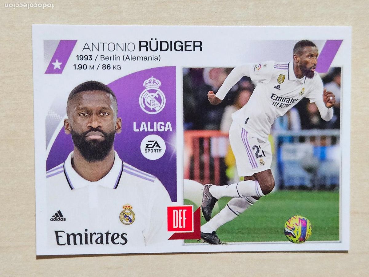 Cromos de F&uacute;tbol: 9 RUDIGER - CROMO - ESTE 2023 2024 - 23 24 - CROMO SIN PEGAR - REAL MADRID