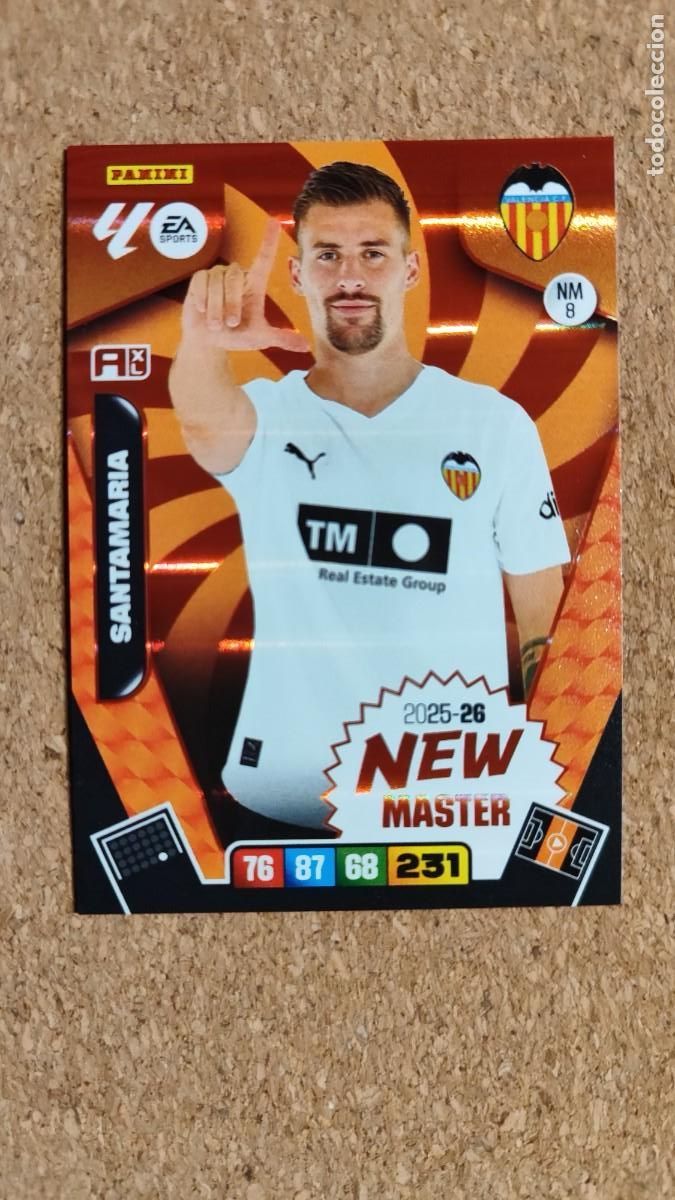 Fu&szlig;ball-Sticker: ADRENALYN XL LA LIGA 2025/26 CARD NEW MASTER SANTAMARIA VALENCIA # NM8 PANINI